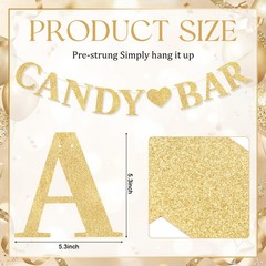 Pre Strung Candy Bar Glitter Banner Candy Bar Sign for Birthday Party, Baby S…