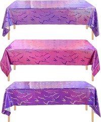 Party Tablecloth Demon Hunters Pink Purple Holographic Birthday Baby Shower