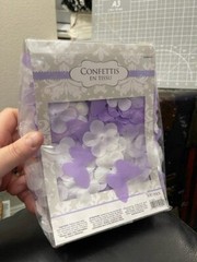 Fabric Confetti White/Purple Flower Confetti 300ct. Party Decoration New!!!