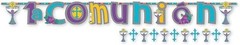 Amscan «1a Comunión» Jumbo Letter Paper Banner Kit, 2 Ct. | Party Decoration