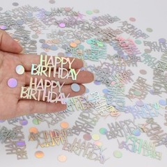 Birthday Confetti Glitter Happy Birthday Table Decorations 270 PCS Iridescent…