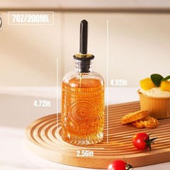 1pcs Glass Coffee Syrup Dispenser Bottles 7 OZ, Simple Syrup Bottles with Met…