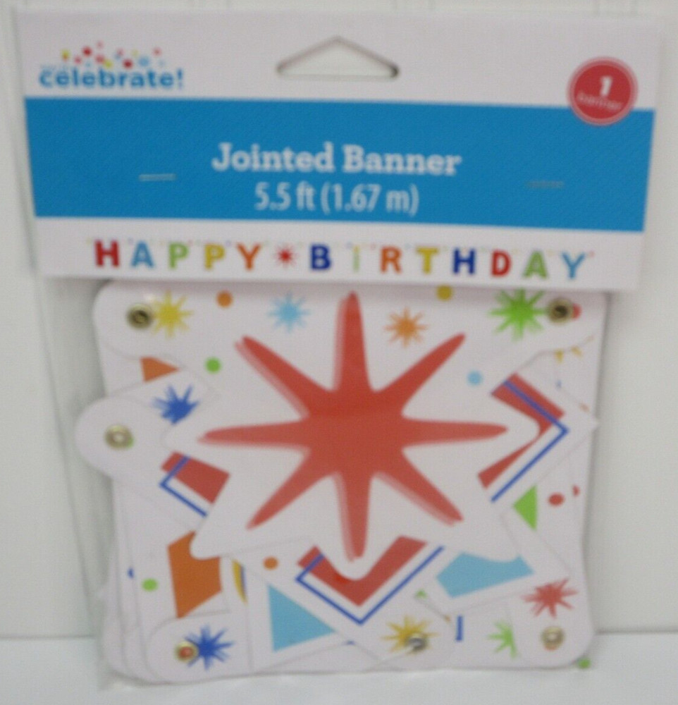 Way to Celebrate! Multicolor Happy Birthday Banner 5.5ft New