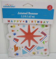 Way to Celebrate! Multicolor Happy Birthday Banner 5.5ft New
