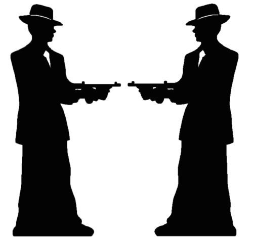GANGSTER SILHOUETTE DOUBLE PACK CUTOUT CARDBOARD Great For Parties 1920s