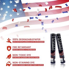 Confetti Cannon 12 Pack Multicolor Biodegradable Confetti Popper Party Confetti