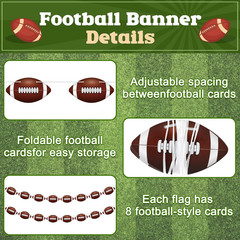 4 Pack Football Party Decorations, 32 PCS Football Cardboard Pre-Assemble Game D