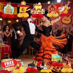 MZ.ogm Spain Honeycomb Centerpieces Red