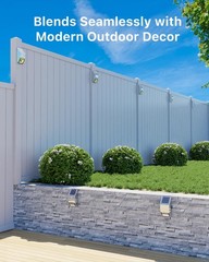 4 Pack Solar Stainless Steel Fence Lights Outdoor Waterproof Motion Sensor Wa…