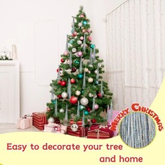 Silver Iridescent Christmas Tree Tinsel Icicles Foil Fringe 2500 Strands