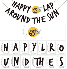 65th birthday “Happy 65th lap around the sun birthday” banner