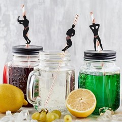 36 Pcs Bachelorette Party Straws Funny Male Dancer Drinking Paper Bridal Shower