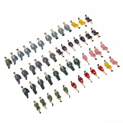 50Pcs Sitting Plastic Figures 1:32 Miniture People Human People Painted Mixed