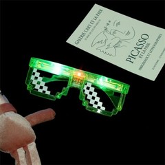Light Up Pixel Glasses LED Party Sunglasses for Kids Assorted Color with On-Off