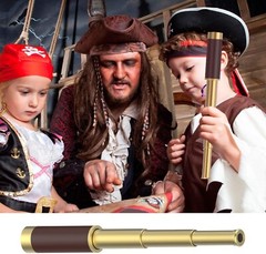 Portable Collapsible Pirate Telescope Set with Treasure Map & Pocket Compass