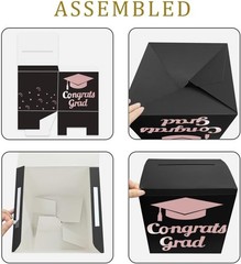 Rose Gold Cardboard Grad Money Holder Foldable Box