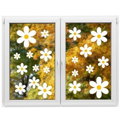 72pcs Daisy Window Clings, Summer Spring Stickers Cute Colourful