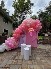 60Pcs Pink and White Balloon Arch Kit 12 Inch Dusty Pink Pastel for Party Decor