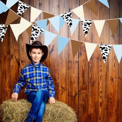 5 Pcs 49.2Ft Western Cowboy Party Decorations Cowboy First Rodeo Party Triang…