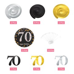 12pcs Mixed Color Hanging Swirls Decorations Party Swirls for 70th Birthday