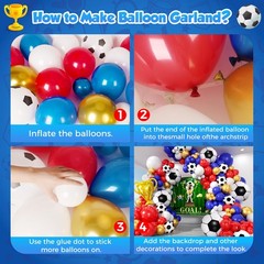Soccer Party Decorations 161Pcs, Soccer Balloon Garland Arch Kit with Backdro…