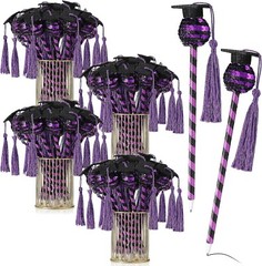 40 Pcs Graduation Cap Ballpoint Pen, Congrats Grad Rollerball Pen Black Purple