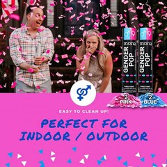 Gender Reveal Balloon Arch Kit with 6 Pink and Blue Confetti Poppers