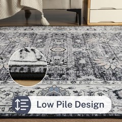 Runner Rug for Kitchen Hallway 2×6 Washable 2′ x 6′ (Runner), Grey