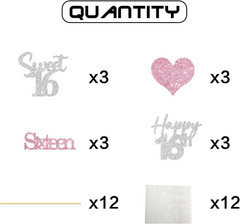 Sweet 16 Centerpiece Sticks – Sweet Sixteen Sign Table Decor Centerpieces – Happ