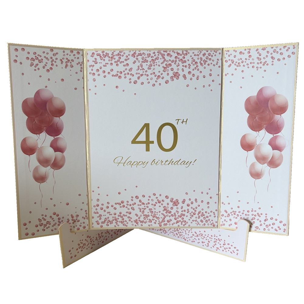 Rose Gold Happy 40th Birthday Decorations Birthday Guest Sign In Hardback Cover