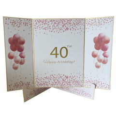 Rose Gold Happy 40th Birthday Decorations Birthday Guest Sign In Hardback Cover