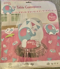 Christening Day Table Centrepiece Decorating Kit, 1 Large, 2 Small & Confetti