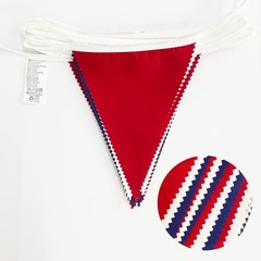 32Ft Red Blue White Banner Party Decorations Fabric Pennant Triangle Flag Bun…