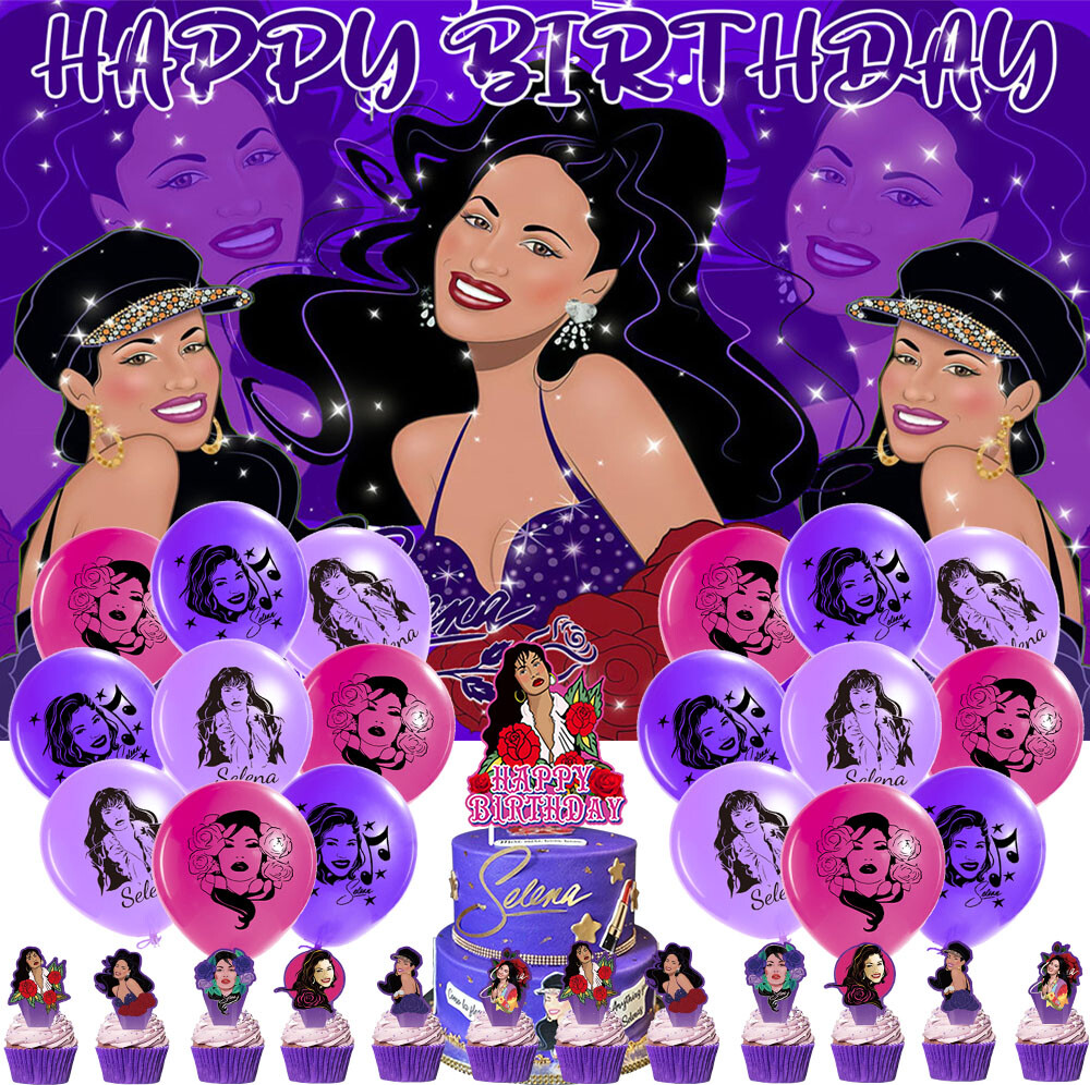 Selena Party Supplies Birthday Decorations Set Balloons Banner Cake Toppers