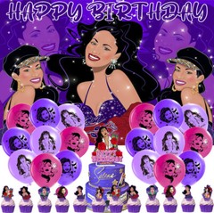 Selena Party Supplies Birthday Decorations Set Balloons Banner Cake Toppers