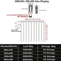 New Year 2026 Holiday Party Birthday Decoration LED 8 Mode Christmas Light USB