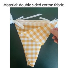 16 Meters 52ft Yellow White Cotton Checkered Banner Double Sided Fabric Gingh…