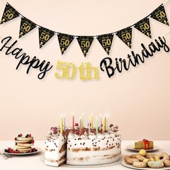 MAGLAUG 50th Birthday Decorations Banner 5 inches x 7 inches,