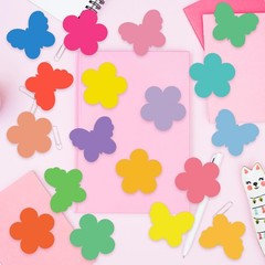54 PCS Flower Cutouts Paper 9 Colors Bulletin Board Classroom DIY Craft