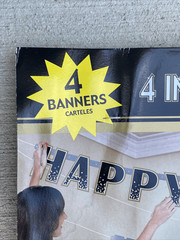 New Years Eve Letter Banner 4 Pack Silver Gold Black