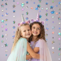 Iridescent Star Garland 156ft – Holographic Streamer for Space Birthday, Graduat