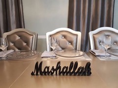 Black Stainless Steel Mashallah Islamic Art 3D Table Decor (HANDMADE)