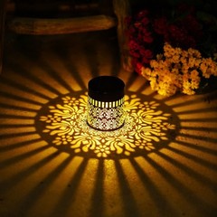 Black Iron Solar Mandala Light for Patio For Garden Wall Fence Outdoor Use