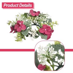 Decorative Candle Ring with Hydrangea Design for Table Centerpieces