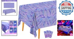 3PCS Glittery Purple Demon Tablecloths – Vibrant Decor for Birthday & Graduation