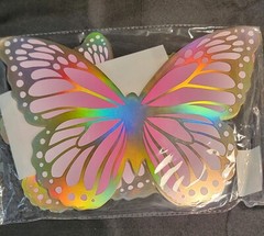 New Butterfly 36pc Party Decorations Fairy Garden (18pair) Iridesent Multi-size