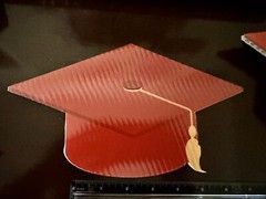 Graduation Red Gold Glitter Assorted Cutouts Random Qty -Paper Grad Decoration