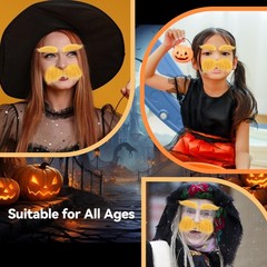 2 PCS Yellow Mustache and Eyebrows with Spare Tape, 2 Novelty Realistic Yellow F
