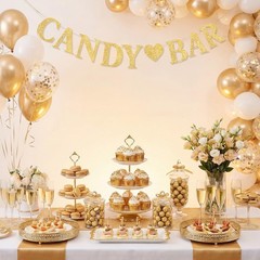 Pre Strung Candy Bar Glitter Banner Candy Bar Sign for Birthday Party, Baby S…
