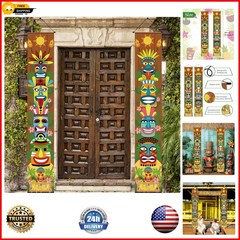 Vibrant Hawaiian Luau Party Backdrop – 2 Oversized Banners for Summer Events